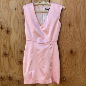 Zara Pastel Pink Mini Dress Size Small Formal Wedding Girly Summer Barbie